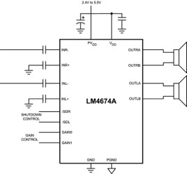 Filterless 2.5 Stereo Class D Audio Power Amplifier