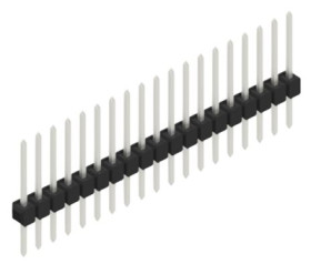 Pin header, 19 pole, pitch 2.54 mm, straight, black, 10046500
