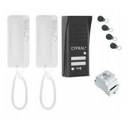 Zestaw Domof. Cosmo 2ab czarny Cyfral/2 unifony SMART /Domofonowy RFID