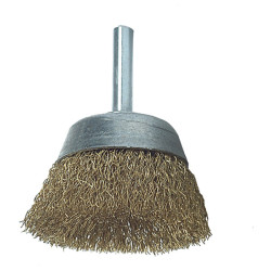 Lessmann 430.126.07 DIY Cup Brush with Shank 50mm, 0.25 Brass Wire