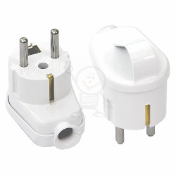 Wtyk kątowy 16A 2P+Z+schuko biała P-L WT-16U/Z