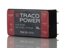 Przetwornica DC-DC, 50W, Uwe 9 → 18 V DC, Uwy 12V dc, Iwy 4.17A, TRACOPOWER