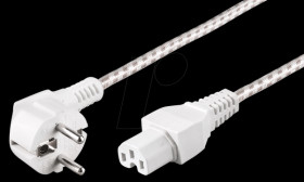 93314 Power cable 2 m, white;silver
