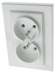 Gniazdo pt podtynkowe podwójne z uziemieniem zu Argo