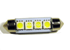 Żarówka sam. led 12V 42mm biała 4x5050 C5W