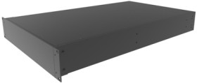 19 inch enclosure, 2 U, (W x H x D) 422 x 44 x 711 mm, aluminum, black, RM2U1928SBK