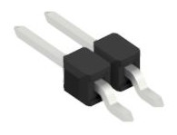 Pin header, 2 pole, pitch 2.54 mm, straight, black, 10050116