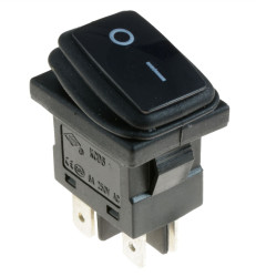 Waterproof Rectangle On-Off Black Rocker Switch DPST