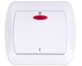 Simon Akord Łącznik dwubiegunowy z podświetleniem biały AW2L/11