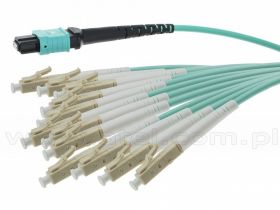 Patchcord światłowodowy MPO(F)-LC/UPC, MM, 50/125, 12F, włókno OM3, 10m