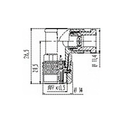 Binder 99-0406-70-03 Female 3.5-5mm Angle 3 Pin Cable Mount with Solder Terminal