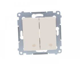 Simon 54 Łącznik krzyżowy podwójny 10AX 250V, szybkozłącza, krem DW7/2.01/41