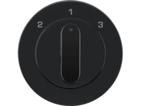 BERKER R.1/R.3 Płytka czołowa z pokrętłem do wyłącznika 3-pozycyjnego bez pozycji "0" czarny połys 1084204500 HAGER
