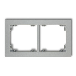 DECO Ramka podwójna srebrny metalik 7DR-2