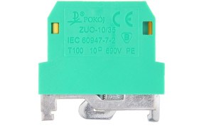 Złączka szynowa 2-przewodowa ochronna PE 10 mm2 żółto zielona ZUO-10/35 A11-5D3Z