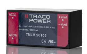 Zasilacz impulsowy nap. wyjściowe: 5V dc 18W 3.6A 1 wyjście nap. wejściowe: 90 → 264V ac Do montażu na płytce