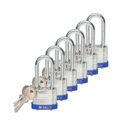 Kłódka LOTO stalowa, laminowana, szekla 51 mm, niebieska (6 szt.), 814104