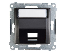 Simon 54 Pokrywa gniazda teleinformatycznego pojedynczego RJ Keystone skośna z polem opisowym antracyt DKP1S.01/48