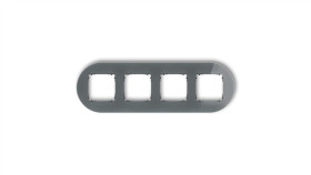 Icon Ramka Uniwersalna Poczwórna Okrągła - Efekt Szkła (Ramka: Grafitowa...