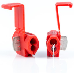 Branch terminalwith insulation, 0.5-1.0 mm², AWG 22 to 18, red, 26.8 mm, SNEL ROT