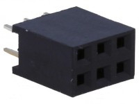 PS-D-06S/2 Gniazdo PS do druku 2x3 pin (do listew PH 2.54) , dwurzędowe, proste - kpl. 2 szt