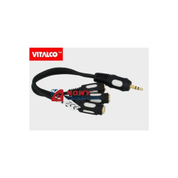 Rozgałęźnik Jack 3,5 1Wt./3xGn. Z przewodem, VITALCO Adapter
