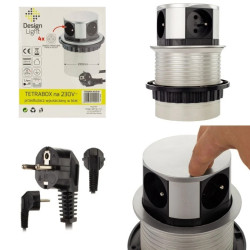 Gniazdo meblowe 4x2P+Z okrągłe 1,4m TETRA BOX