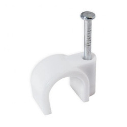 Uchwyt kablowy z hartowanym gwoździem FLOP 12mm 100 sztuk