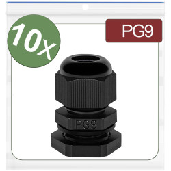 Quadrios 24CA379 Cable gland PG9 Polyamide Black 10 pcs