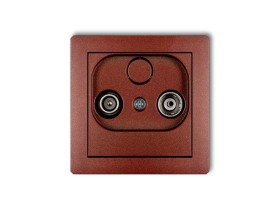 DECO Gniazdo antenowe RTV przelotowe 9dB brązowy metalik 9DG9P KARLIK