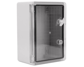 Obudowa plastikowa skrzynka hermetyczna, drzwi transparentne ABS 250x350x150mm IP65 NEKU