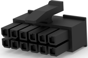 Socket housing, 12 pole, pitch 3 mm, straight, black, 1-794617-2