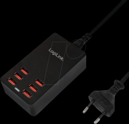 USB charger, 32 W, 6x USB-A, 6400 mA