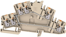 Multi level terminal block, push-in connection, 0.5-4.0 mm², 6 pole, 22 A, 8 kV, dark beige, 2936690000