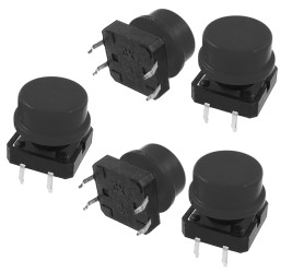 Opencircuit Tactiele button 12x12x7,3mm black - 5 pcs