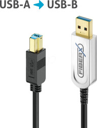 FX-I545-030 Optical USB 3.1 Cable, FiberX, USB-A to USB-B Connector, 30 m