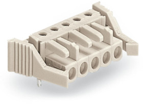 Female connector, 9 pole, pitch 5 mm, angled, light gray, 722-239/039-000