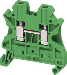 Terminal block, 2 pole, 0.2-4.0 mm², clamping points: 2, green, screw connection, 32 A, NSYTRV42GN