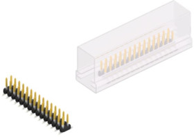 Pin header, 30 pole, pitch 2 mm, angled, black, SLY8SMD04530SSM