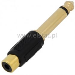 Jack 6,3 - GN RCA mono plastik złoty