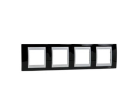 UNICA TOP Ramka 4 poczwórna pozioma rhodium black MGU66.008.093 SCHNEIDER ELECTRIC