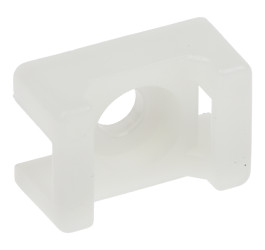 Uchwyt opaski kablowej do opasek 5mm długość 15mm szerokość 10 mm średnica otworu 3mm RS PRO Biały