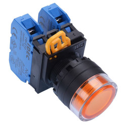 YW1L-AF2E20Q0A Amber 22mm Maintained Shrouded Push Button Switch 2NO IP65 IDEC