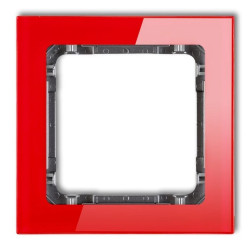 DECO Ramka pojedyncza - efekt szkła (ramka: czerwona spód: grafitowy) czerwony 17-11-DRS-1