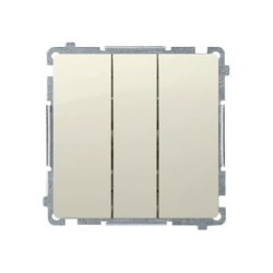 Simon Basic Łącznik potrójny z podświetleniem LED (moduł) 10AX, 250V~, szybkozłącza, beż BMW31L.01/12