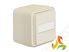 BERKER W.1 Gniazdo pojedyncze z uziemieniem z pokrywą i polem opisowym IP55 biały 6768813522 HAGER