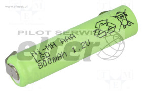 Akumulator AAA R3 800mAh z blaszkami Ni-MH