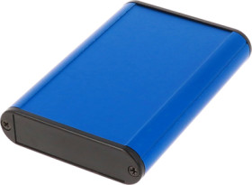 Aluminum enclosure, (L x W x H) 100 x 72 x 19 mm, blue, IP54, 1455B1002BU