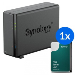 Synology DS124 /2T 1-zatokowy serwer NAS w zestawie z dyskiem o łącznej pojemności 2TB, Tower
