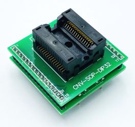 Adapter uniwersalny SOIC32 / SOP32 / SO32 (R=1,27mm / W=300mils) --> PDIP32 (R=2,54mm / W=600mils) ZIF Wells CTI